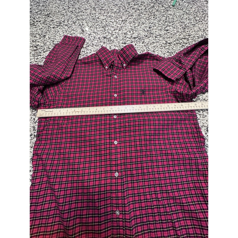 Ralph Lauren Shirt Mens Medium Red Blue Pony Button Down Long Sleeve Preppy - Picture 10 of 12